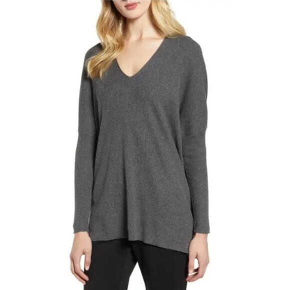Anne Klein Rib V-Neck Sweater - Picture 1 of 4